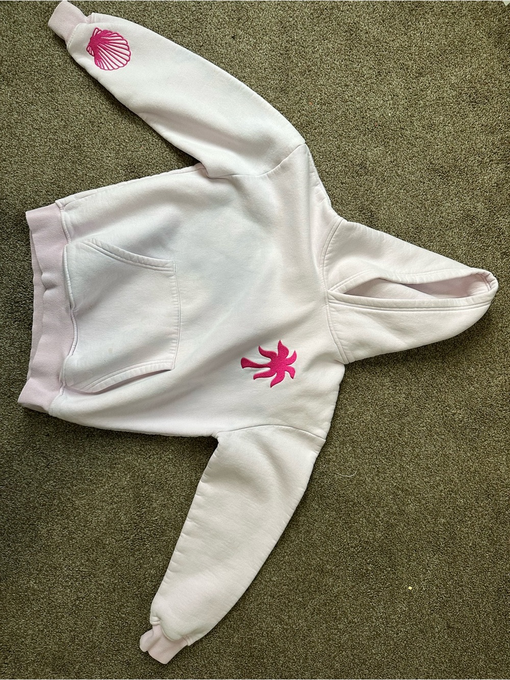 Pink Palm Pup - Light Pink Hooded Sweatshirt